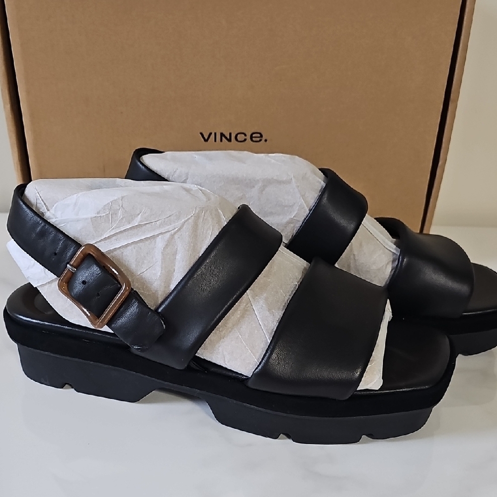 Vince Black Platform Sandals with Chunky Design